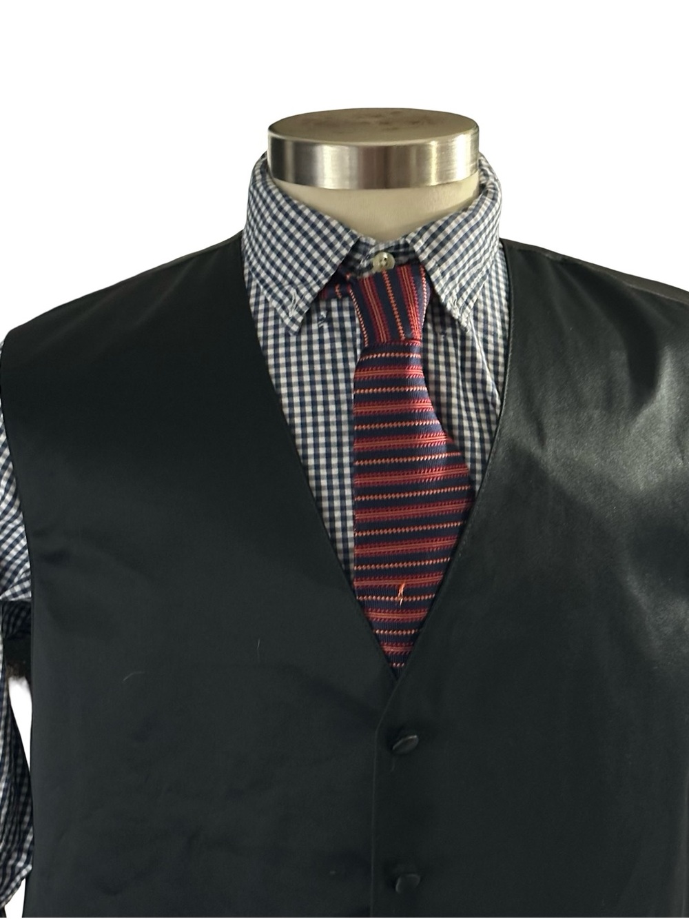 Vesuvio Napoli Mens Satin Tuxedo Vest Waistcoat Black Big & Tall Sz 3XL XXXL - Picture 2 of 14